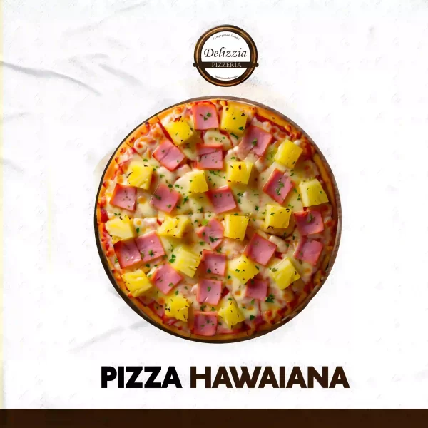 Pizza Hawaiana, Delizzia Pizzeria, dirección: Antonio Cordero 9-84 y, Ibarra 100108, teléfono: 0998758768