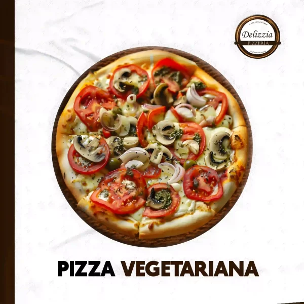 Pizza Vegetariana, Delizzia Pizzeria, dirección: Antonio Cordero 9-84 y, Ibarra 100108, teléfono: 0998758768