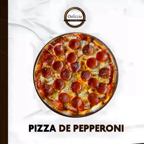 Pizza de Pepperoni, Delizzia Pizzeria, dirección: Antonio Cordero 9-84 y, Ibarra 100108, teléfono: 0998758768